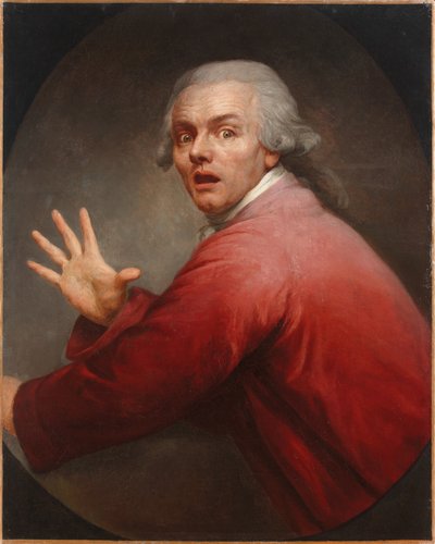 作为一个惊讶和恐惧的人的自画像 作者 Joseph Ducreux