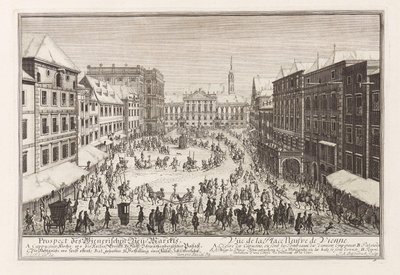 维也纳Neuer Markt新市场，1719年。 作者 约瑟夫·伊曼纽尔·费舍尔·冯·埃拉赫