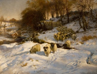 绵羊在雪中，1935年 作者 Joseph Farquharson