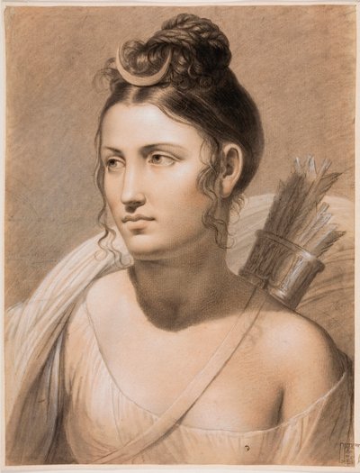 "戴安娜》（Diana）粉彩画，约瑟夫-弗朗索瓦-杜克（1762-1829 年），18 世纪 布鲁日格罗宁格博物馆 作者 约瑟夫·弗朗索瓦·杜克