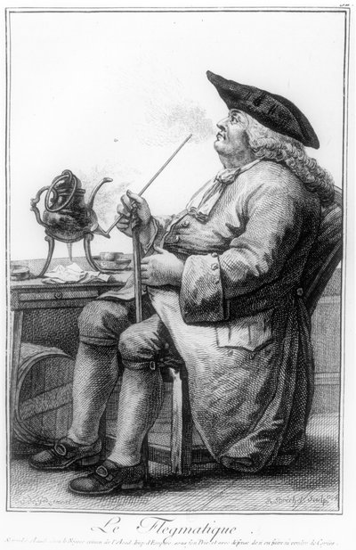 Phlegmatic，来自R. Brichet的“想象练习差异性和人形”，由奥克斯堡出版，于1783-84年出版 作者 约瑟夫·弗朗兹·冯·古兹