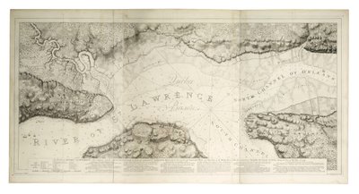 约 1781 年魁北克及其周边地区和防御工事平面图（彩色版画） 作者 Joseph Frederick钱包DesBarres