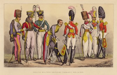 1821 年和 1822 年英国军服（骑兵）（彩色雕刻） 作者 约瑟夫·格雷戈
