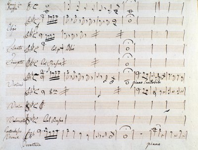 J 海顿 (J Haydn) 的《阿米达》小步舞乐谱第一页 (1784) 作者 约瑟夫·海顿