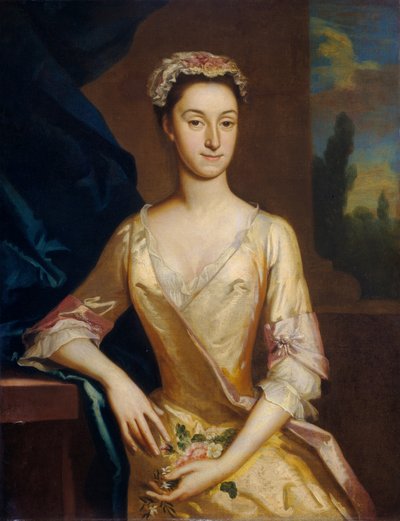 一位女士的肖像，约 1730-1735 年（布面油画） 作者 Joseph Highmore