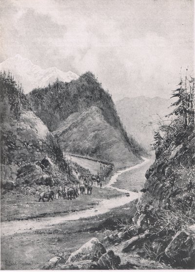 阿富汗：1880年8月喀布尔专栏前往Khandahar，1915年英国陆地和海上战役的插图 作者 约瑟夫·霍兰·特林厄姆