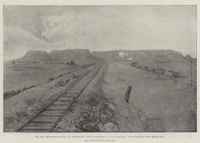 De Aar，与Tafelberg在远处显示铁路到金伯利，大约三十五英里 作者 约瑟夫·霍兰·特林厄姆