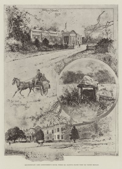 Mounttewart，Lord Londonderry&39;s House，Balfour先生在访问贝尔法斯特时留下的 作者 Joseph Holland Tringham