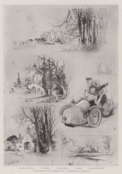 汽车俱乐部的复活节之旅，汽车上的Beaulieu 作者 约瑟夫·霍兰·特林厄姆