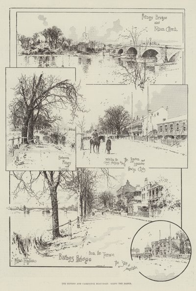 沿着银行的牛津和剑桥划船比赛 作者 Joseph Holland Tringham
