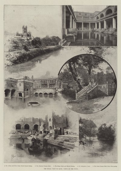 皇家参观巴斯，城镇景观 作者 Joseph Holland Tringham