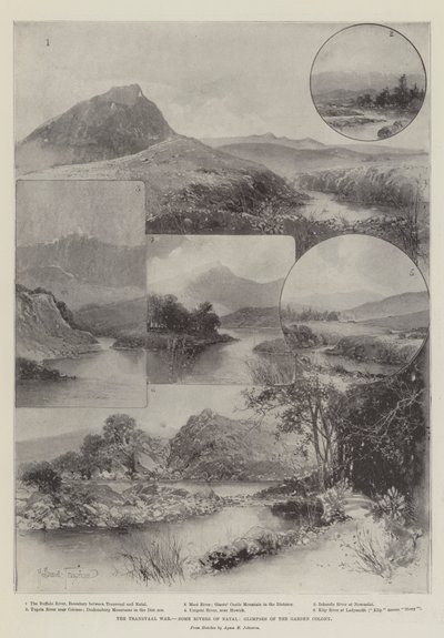 德兰士瓦战争，纳塔尔的一些河流，花园殖民地的一瞥 作者 Joseph Holland Tringham
