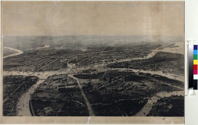 圣彼得堡及周边地区的鸟瞰全景 - 约瑟夫-约瑟夫-查理曼（1824-1870）。水印，19世纪下半叶。圣彼得堡国家历史博物馆 作者 约瑟夫·乔西福维奇·查理曼大帝