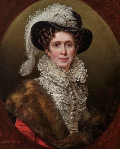 巴登的卡罗琳1776-1841年，巴伐利亚女王，1823年。 作者 约瑟夫·卡尔·斯蒂勒
