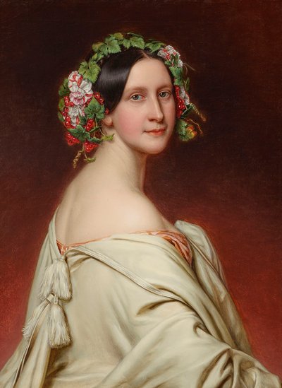 女演员夏洛特-冯-哈恩的肖像，1809-1891年，1850年。 作者 约瑟夫·卡尔·斯蒂勒