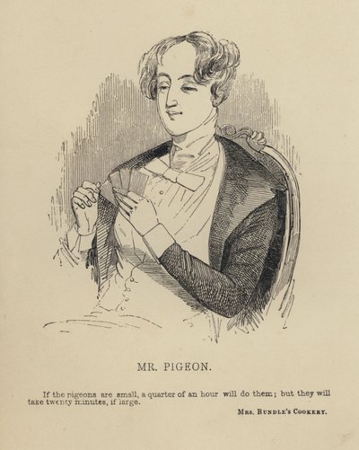 Kenny Meadows: Mr Pigeon (engraving) 作者 约瑟夫·肯尼（后）梅多斯