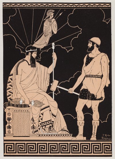 雅典娜诞生（彩色石版画） 作者 Joseph Kuhn-Regnier