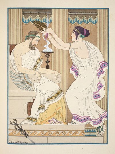 金色的王冠，插图来自“希波克拉底的作品”，1934年 作者 约瑟夫·库恩·雷尼尔