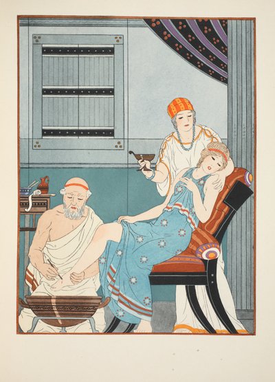1934年，“希波克拉底的作品”中的插图从脚下放血 作者 约瑟夫·库恩·雷尼尔