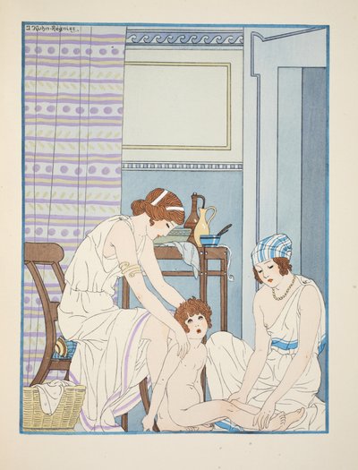 照顾婴儿，插图来自“希波克拉底的作品”，1934年 作者 约瑟夫·库恩·雷尼尔