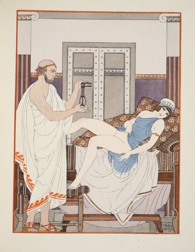 妇科检查，插图来自&39;希波克拉底的作品&39;，1934年 作者 约瑟夫·库恩·雷尼尔