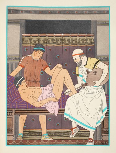灌肠，插图来自“希波克拉底的作品”，1934年 作者 约瑟夫·库恩·雷尼尔
