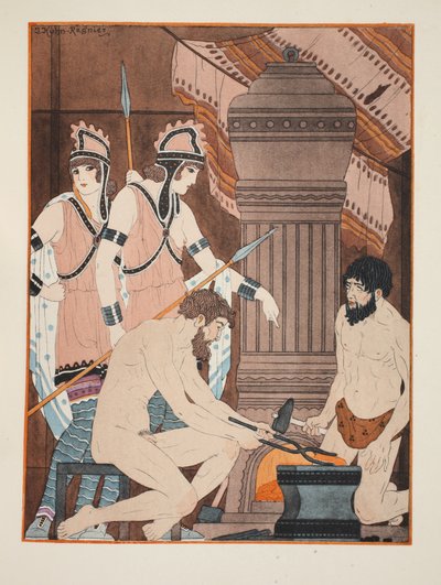热煤，1934年“希波克拉底的作品”中的插图 作者 约瑟夫·库恩·雷尼尔