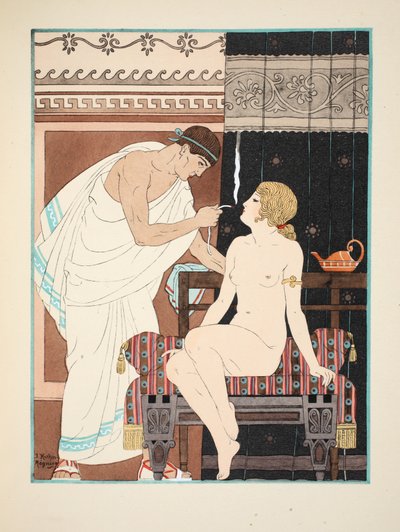 吸入疗法，来自&39;希波克拉底的作品&39;的插图，1934年 作者 约瑟夫·库恩·雷尼尔