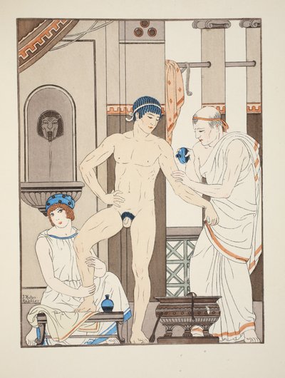 按摩，来自&39;希波克拉底的作品&39;的插图，1934年 作者 约瑟夫·库恩·雷尼尔