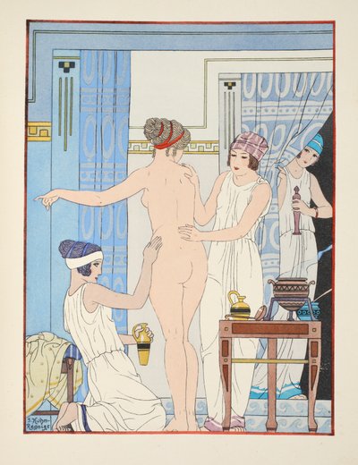 医疗按摩，插图来自&39;希波克拉底的作品&39;，1934年 作者 约瑟夫·库恩·雷尼尔