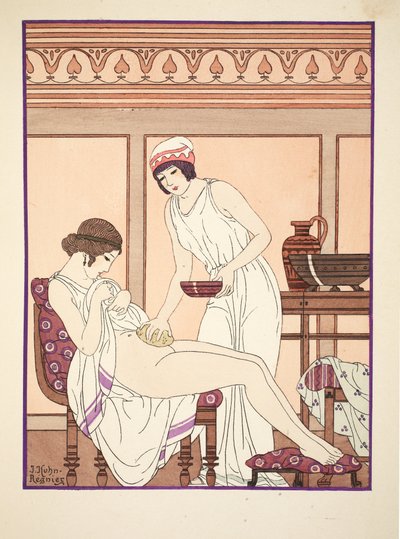 海绵浴，插图来自&39;希波克拉底的作品&39;，1934年 作者 约瑟夫·库恩·雷尼尔