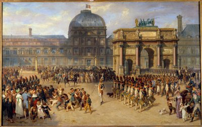 帝国下的回顾日（1810 年）约瑟夫·路易斯·希波利特·贝朗格（1800-1866 年）和阿德里安·道扎茨（1804-1868 年）的绘画，1862 年 1,01x1,61 m 作者 约瑟夫·路易斯·希波吕特·贝兰奇