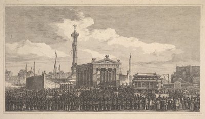 7月柱的就职仪式，1840年，1840年。 作者 约瑟夫·路易斯·特里莫莱特