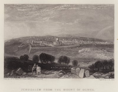 Jerusalem from the Mount of Olives (colour litho) 作者 约瑟夫·马洛德·威廉（继）·特纳