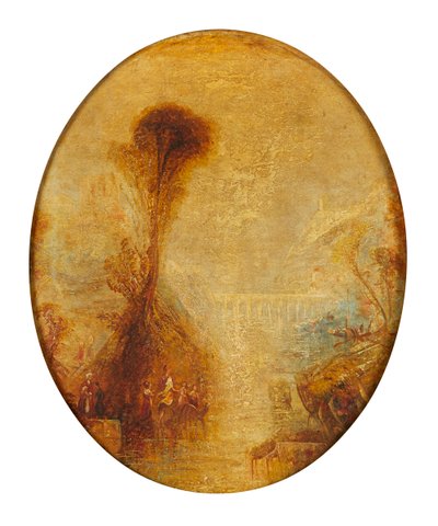 古典风景与高架桥（布面油画） 作者 约瑟夫·马洛德·威廉（特纳的追随者）