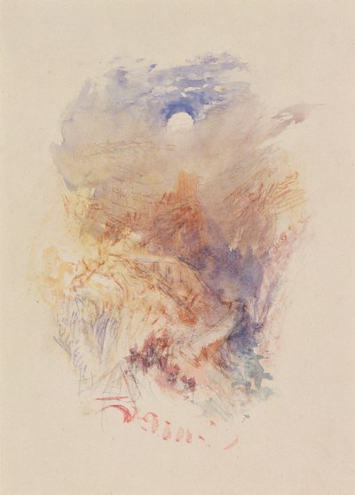 月光下的山口，c.1845（纸上水彩） 作者 约瑟夫·马洛德·威廉·特纳