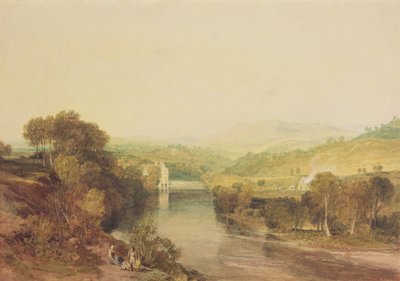 西约克郡沃尔夫河畔的阿丁汉磨坊，约 1808 年（纸面水彩画） 作者 约瑟夫·马洛德·威廉·特纳