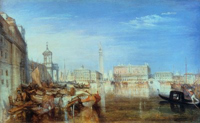 叹息桥，公爵宫和海关，威尼斯：卡纳莱蒂绘画，1833年 作者 约瑟夫·马洛德·威廉·特纳