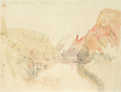 摩泽尔河上的特拉本·特拉巴赫城堡，约1844年（铅笔和纸上水彩） 作者 约瑟夫·马洛德·威廉·特纳