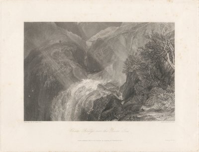蒂耶河上的铁索桥，1838年（蚀刻和雕刻） 作者 约瑟夫·马洛德·威廉·特纳