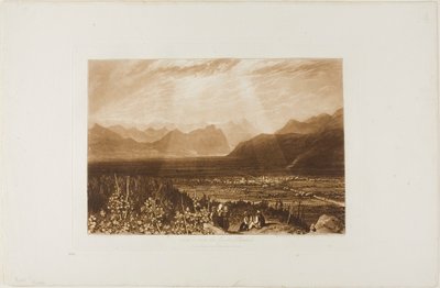 从格勒诺布尔到 Chamberi 的阿尔卑斯山脉，Liber Studiorum 第 49 版 作者 约瑟夫·马洛德·威廉·特纳