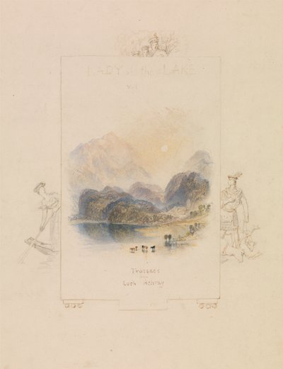 沃尔特·斯科特 (Walter Scott) 的《湖中女士》(Loch Achray) 的插图设计 作者 约瑟夫·马洛德·威廉·特纳