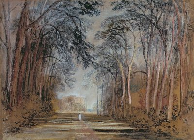 Farnley Avenue，Farnley Hall，Yorkshire（铅笔，粉笔，水彩，水粉和水） 作者 约瑟夫·马洛德·威廉·特纳