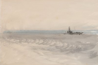 灰海，船上岸，约 1845-50 年（纸本水彩） 作者 约瑟夫·马洛德·威廉·特纳