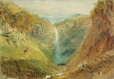 Hardraw Fall，Yorkshire，c.1820 作者 约瑟夫·马洛德·威廉·特纳