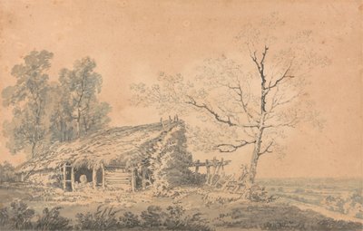谷仓景观，c.1795（石墨和纸上洗） 作者 约瑟夫·马洛德·威廉·特纳