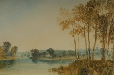 泰晤士河畔树木景观，c.1805（纸上水彩） 作者 约瑟夫·马洛德·威廉·特纳