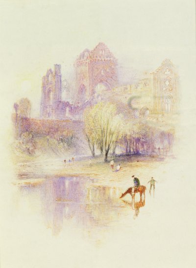 邓弗里斯附近的新修道院（纸上粉笔画） 作者 约瑟夫·马洛德·威廉·特纳