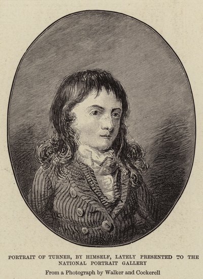 特纳的肖像，他自己，最近呈现给国家肖像画廊 作者 Joseph Mallord William Turner