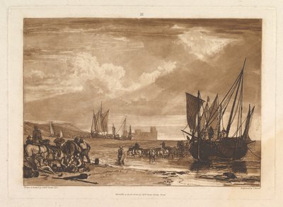 1807年6月11日，法国海岸Liber Studiorum（第一部分，板4）上的场景。 作者 约瑟夫·马洛德·威廉·特纳